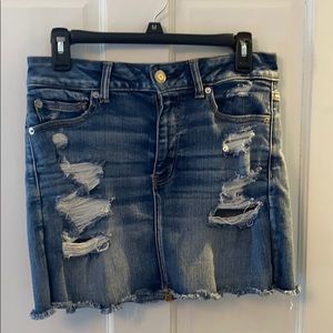 Mini skirt denim ripped
